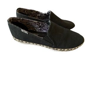 Skechers Black Canvas Flexpadrille Bobs